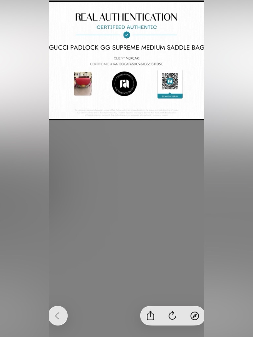 Authentic Gucci Padlock GG Supreme Medium Saddle Bag with COA - Picture 15 of 15